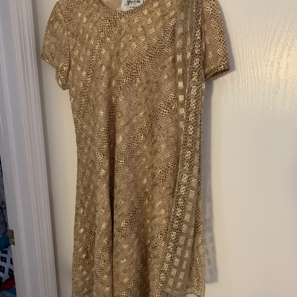 Lovely gold dress with attached flowing scarf